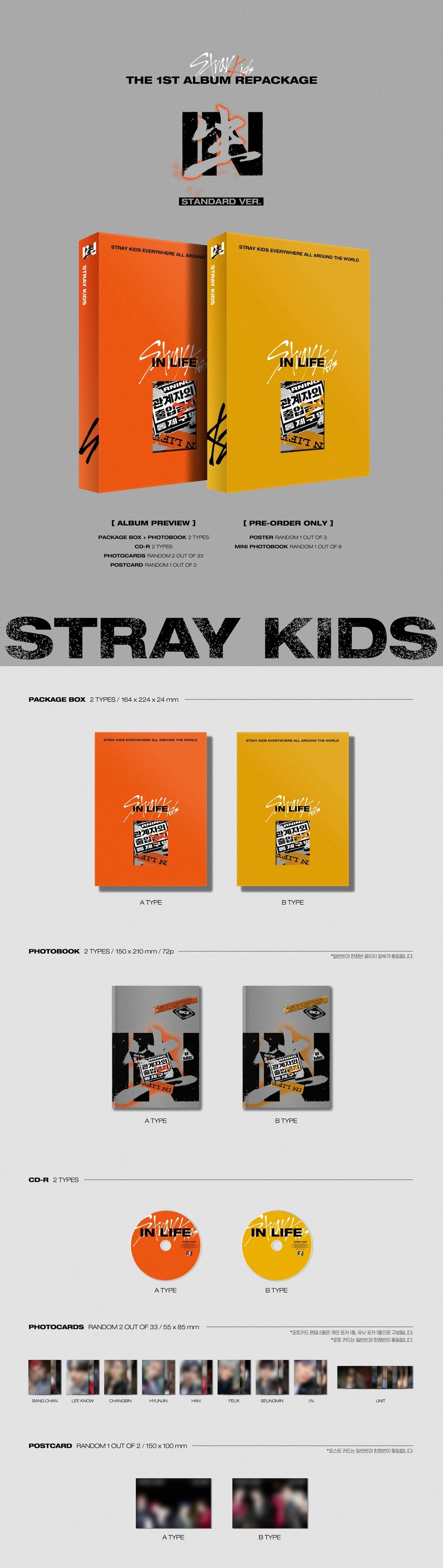 Stray Kids - 1st Album Repackage IN生 : IN LIFE (A / B Ver.)