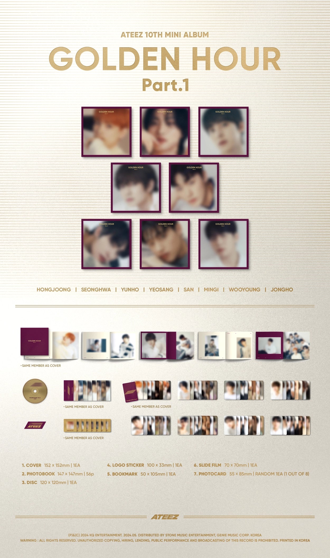 ATEEZ - 10th Mini Album GOLDEN HOUR : Part.1 (Digipak Ver.)