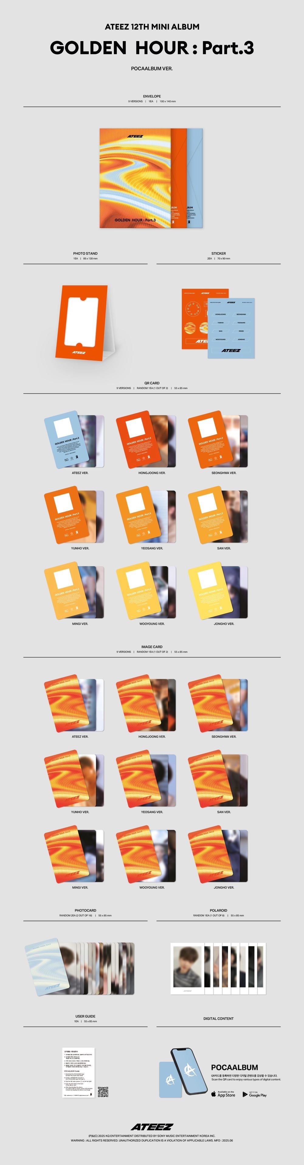 ATEEZ - 12th Mini Album [GOLDEN HOUR : Part.3] (POCAALBUM)