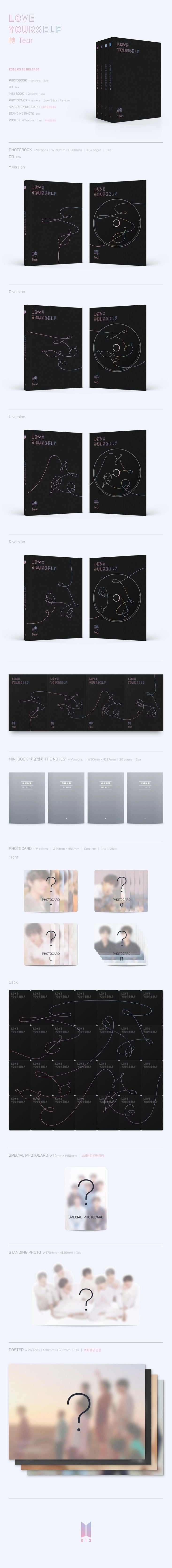 BTS - LOVE YOURSELF 轉 ‘Tear’ (Y / O / U / R Ver.)