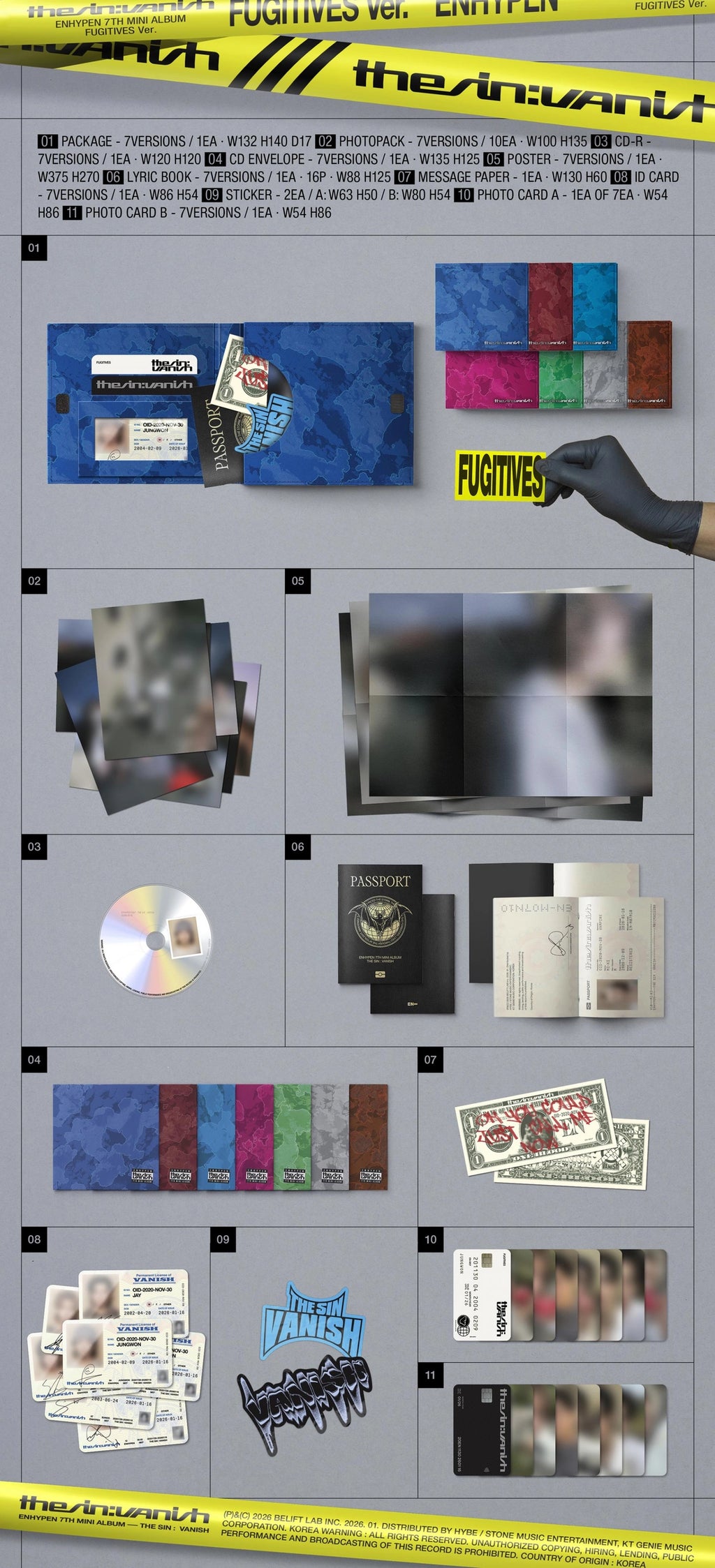 ENHYPEN - 7th Mini Album THE SIN : VANISH (FUGITIVES Ver.)