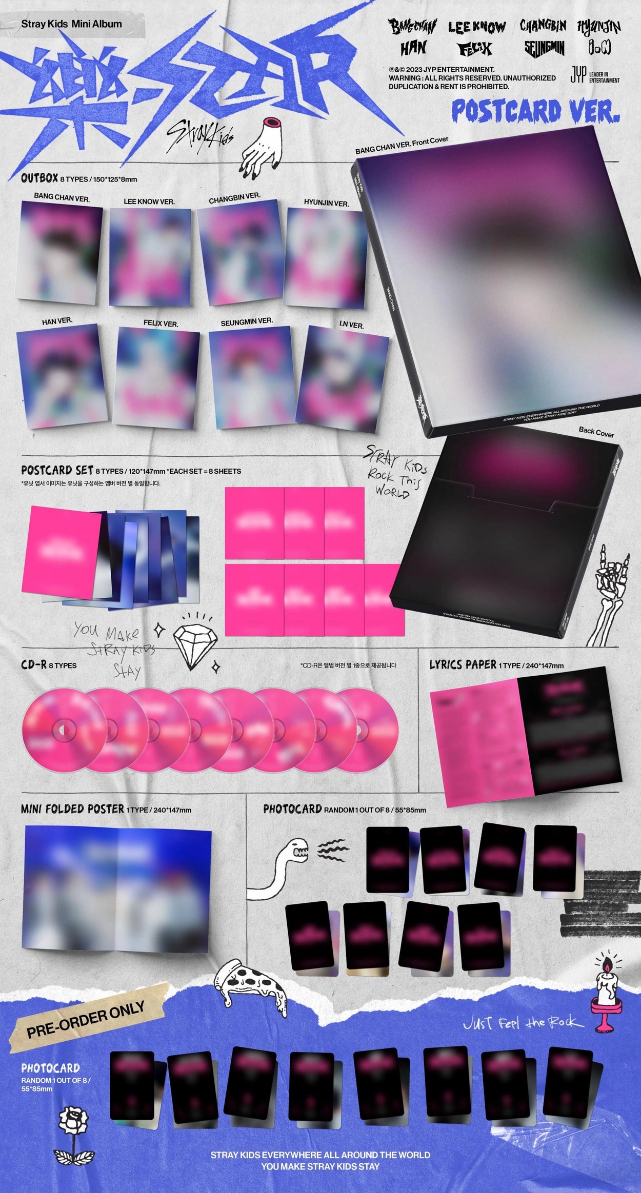 Stray Kids - Rock/樂-STAR (POSTCARD VER.)