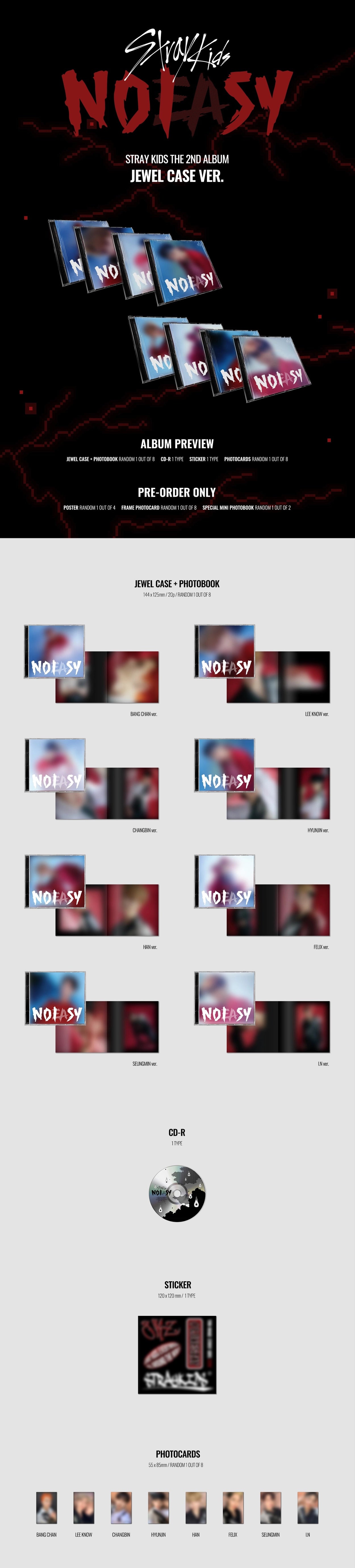 Stray Kids - 2nd Album NOEASY (JEWEL CASE Ver.)