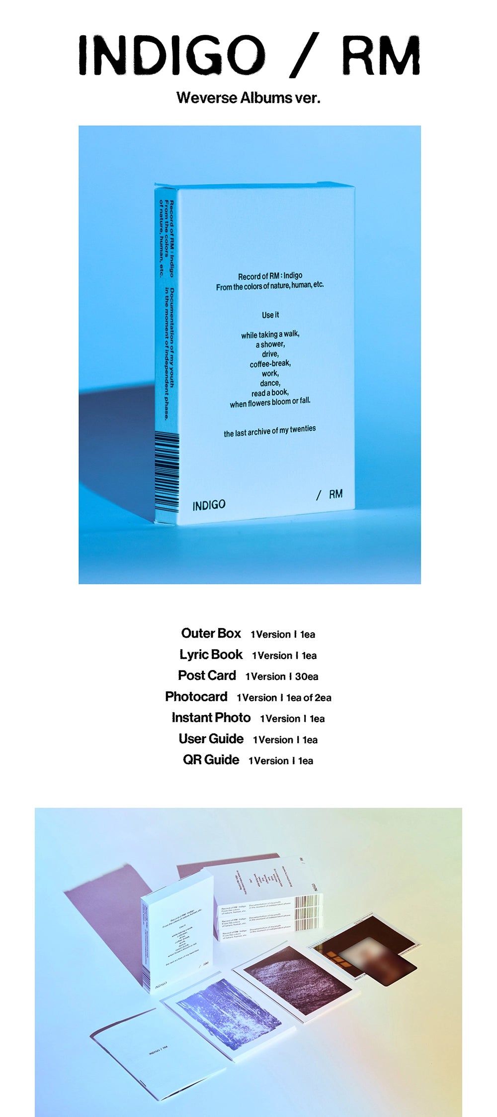 RM (BTS) - Indigo Postcard Edition (Weverse Albums ver.)