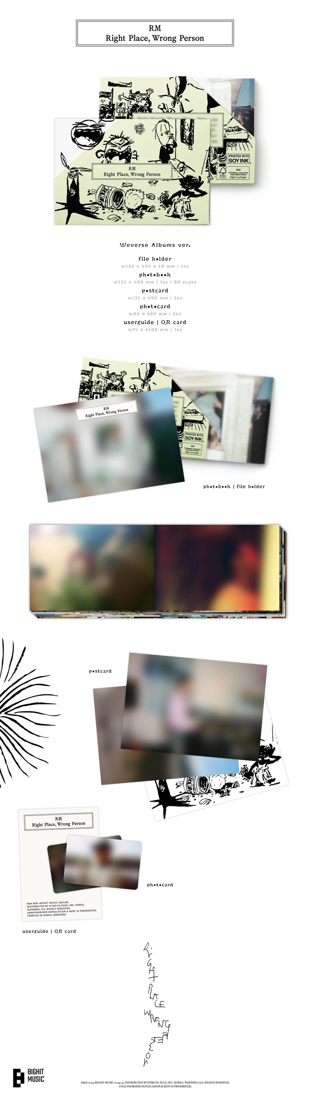 RM - 2nd Solo Album Right Place, Wrong Person (Weverse Albums ver.)
