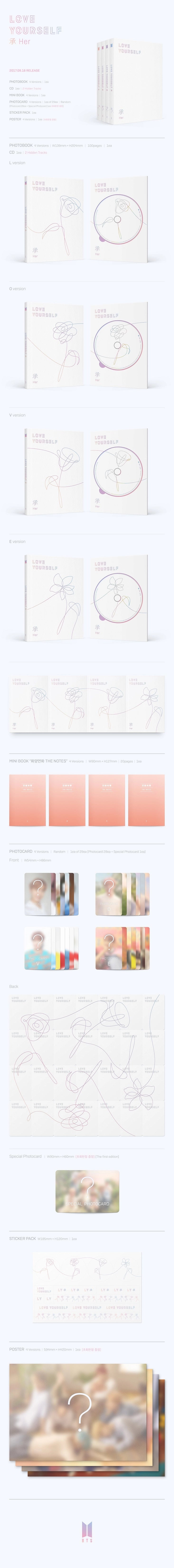 BTS - 5th Mini Album LOVE YOURSELF 承 'Her' (L / O / V / E Ver.)