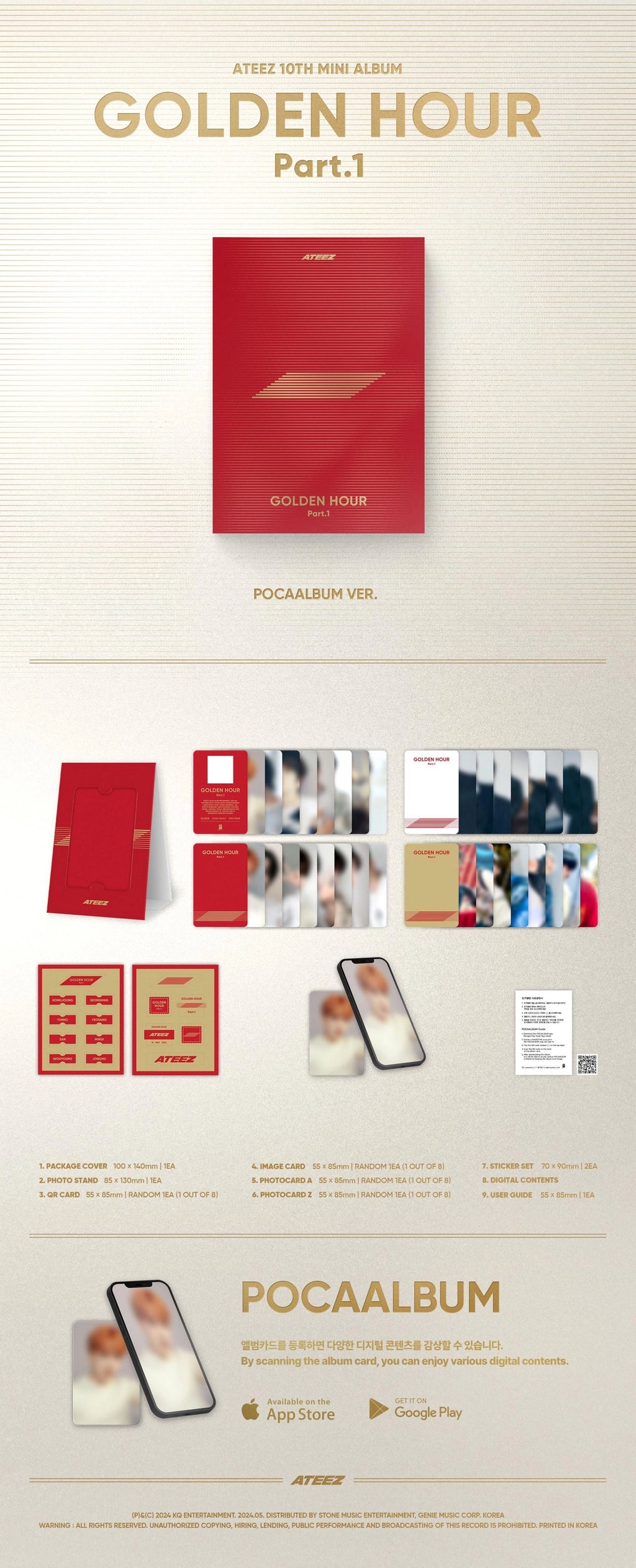 ATEEZ - 10th Mini Album GOLDEN HOUR : Part.1 (POCAALBUM Ver.)