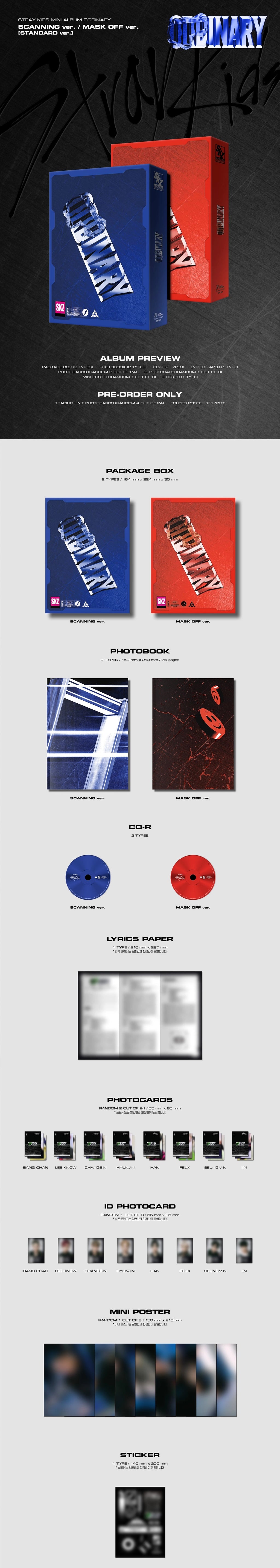Stray Kids - Mini Album ODDINARY (SCANNING / MASK OFF Ver.)