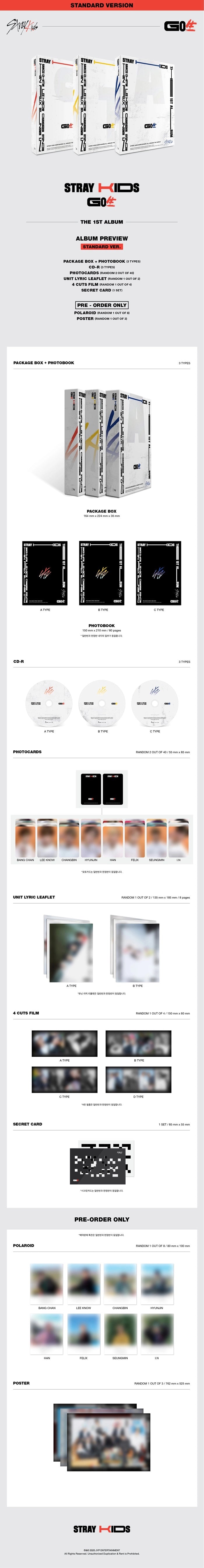 Stray Kids - 1st Album GO生 : GO LIFE (A / B / C Ver.)