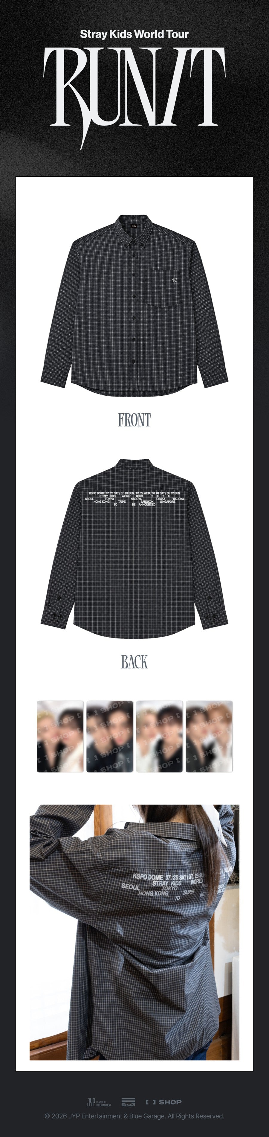 CHECK SHIRT Stray Kids World Tour RUN IT MD