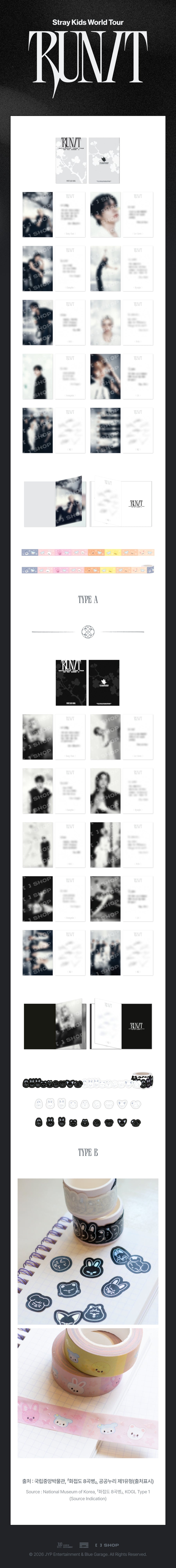 POSTCARD BOOK & ROLL STICKER SET Stray Kids World Tour RUN IT MD