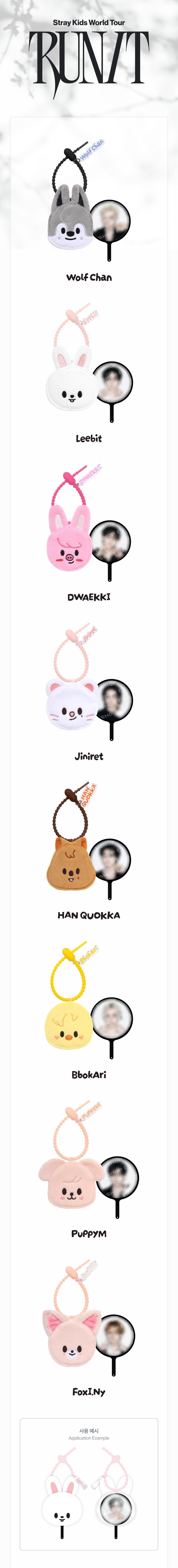 SKZOO PLUSH MINI PICKET KEYRING Stray Kids World Tour RUN IT MD