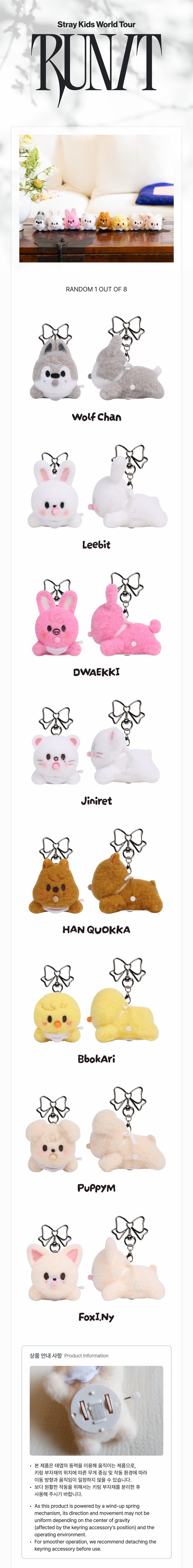 SKZOO SECRET WIND-UP PLUSH Stray Kids World Tour RUN IT MD