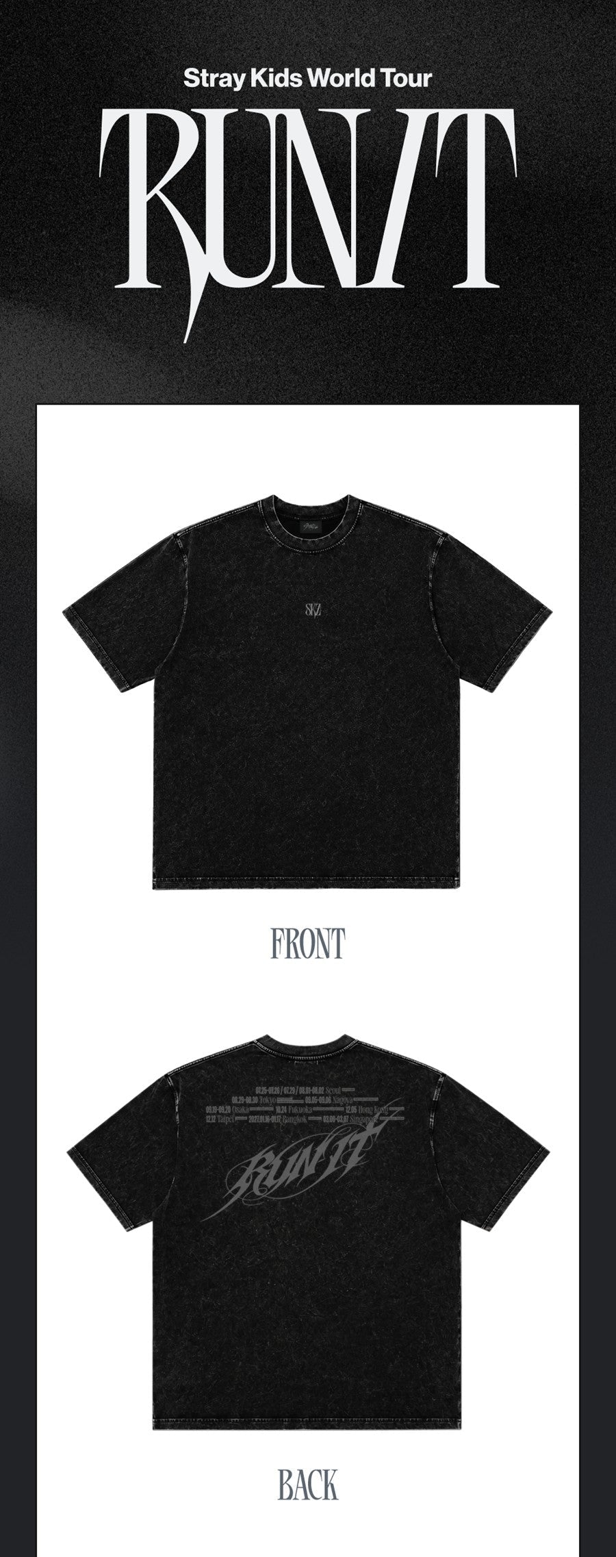 T-SHIRT Stray Kids World Tour RUN IT MD